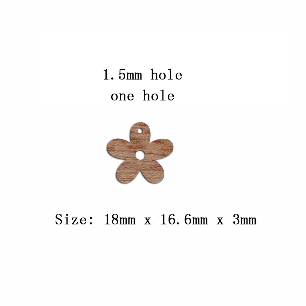 6pcs Unfinished Blank Wooden Flower Charm Connector Pendant for Women Female Jewelry Making DIY Crafting