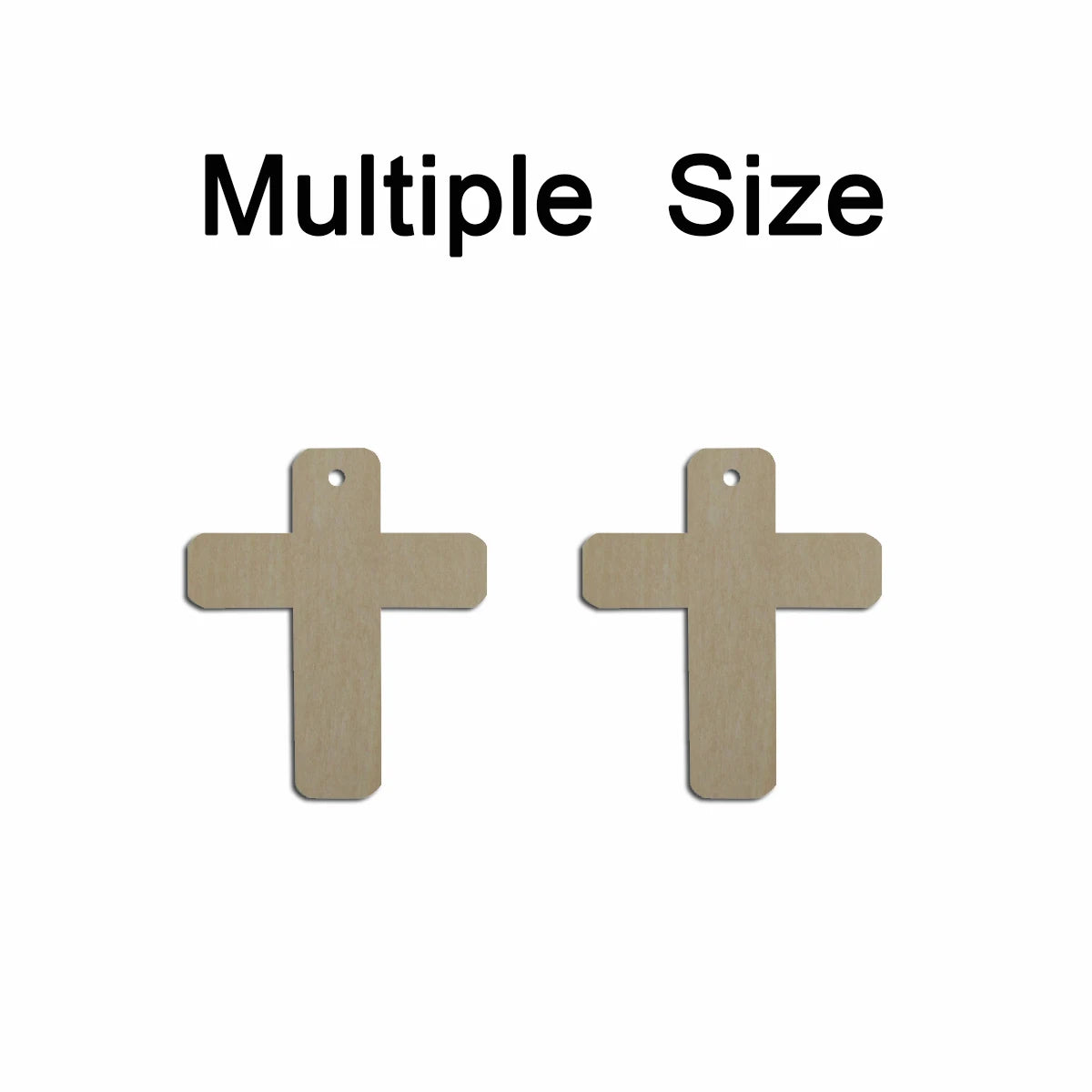 10pcs Multiple Size Unfinished Wooden Blanks Simple Cross Cutout Shape Dangle Earring For Jewelry Supplier