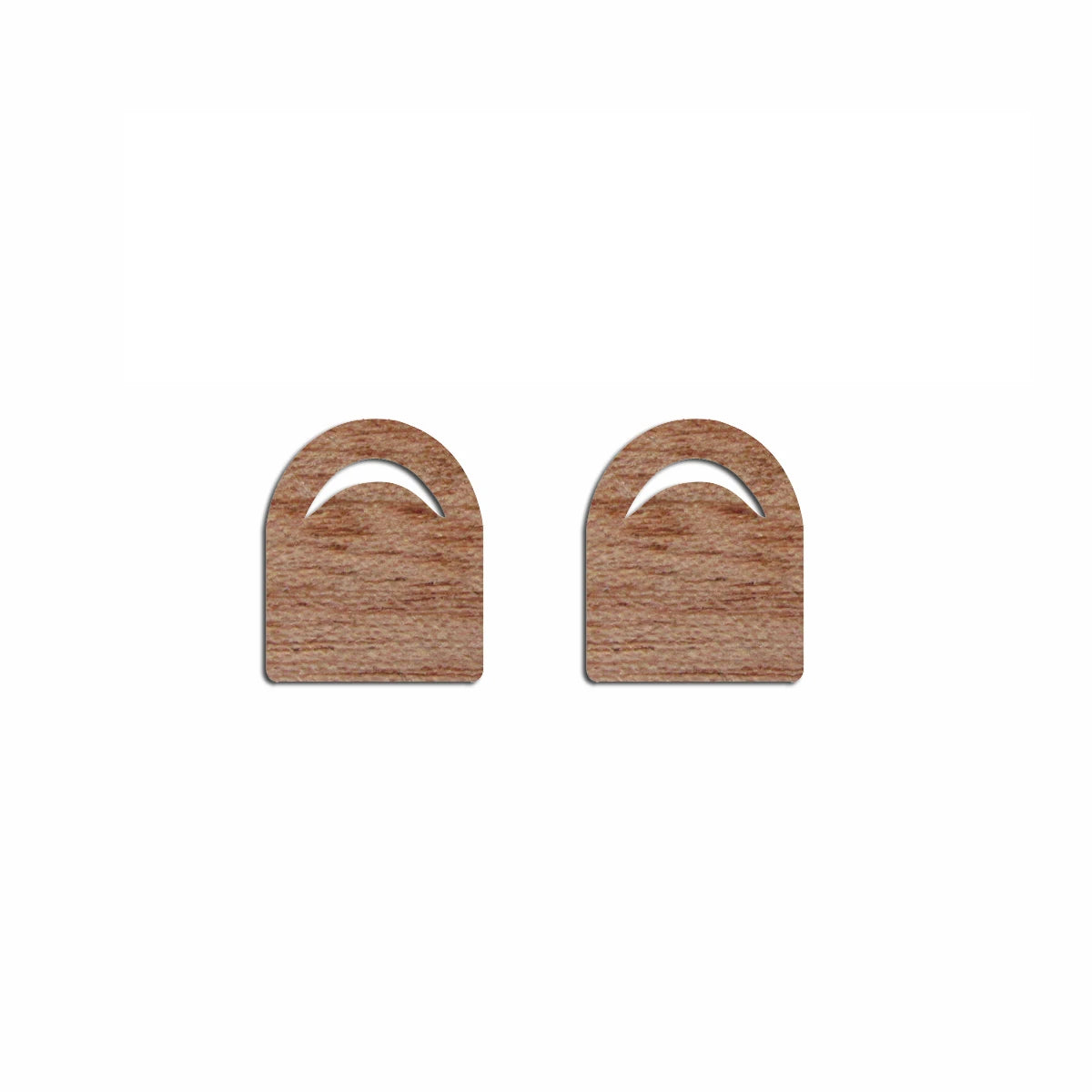 6pcs Unfinished Blank Wooden Crescent Domed Stud Connector Solid Wood D Semicircle Post for Jewelry Making DIY Crafting
