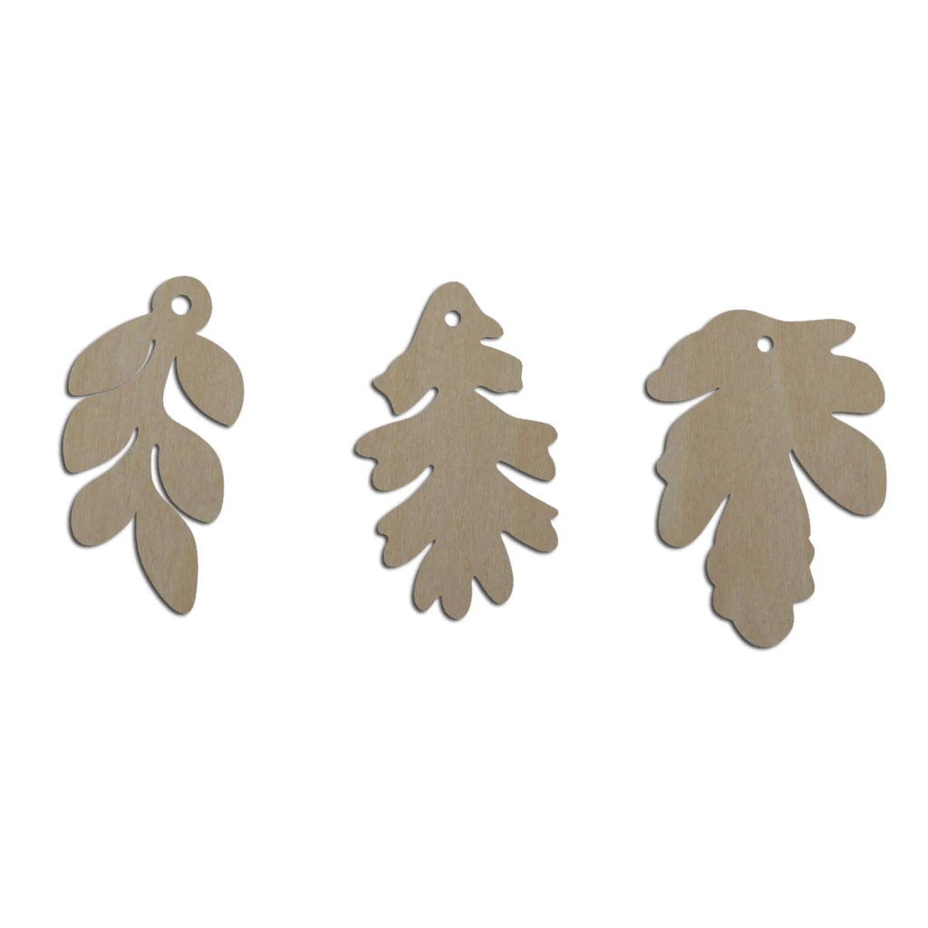 10pcs Unfinished Wooden Blank Oak Leaf Charms Pendant Necklace Cutout Shape For Women Jewelry Accessories