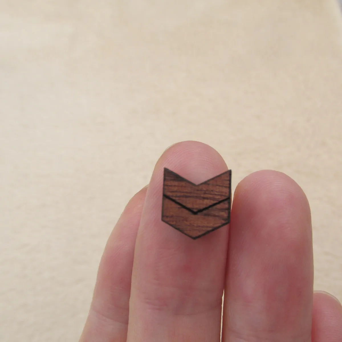 Mini Wooden Cabochon Laser Cut Blanks Wood Chev Cutout For Earring Stud Making Jewerly Supplies