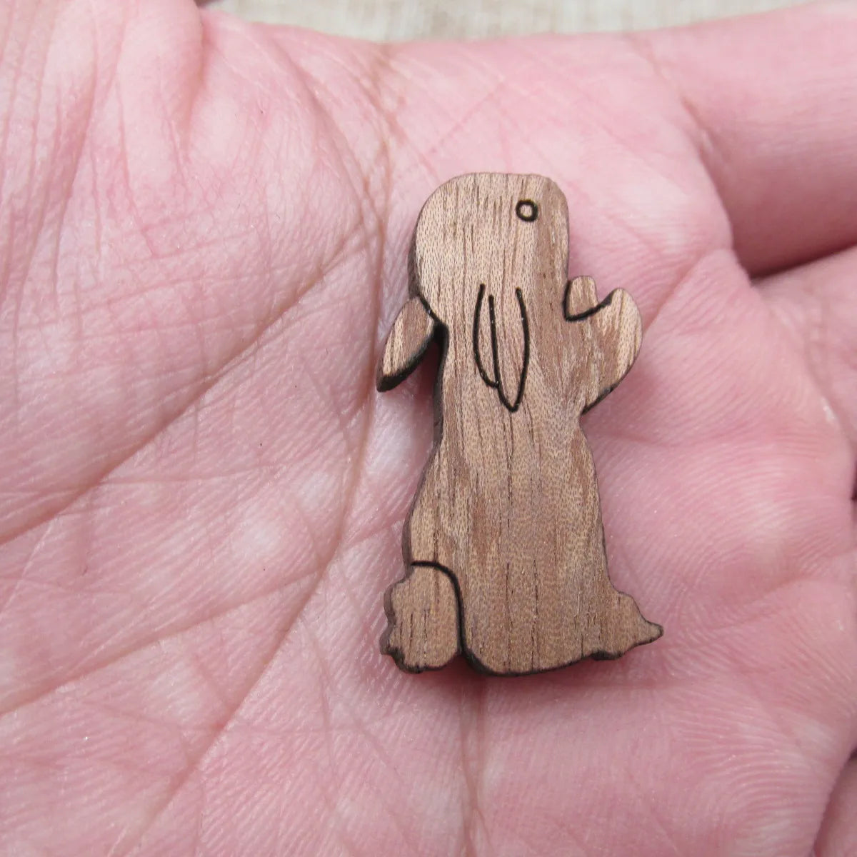 Laser Cut Unfinished Wood Rabbit  Charms Pendant Wood Bunny Perfect For Earring Brooch Neckace -  Jewerly supplier