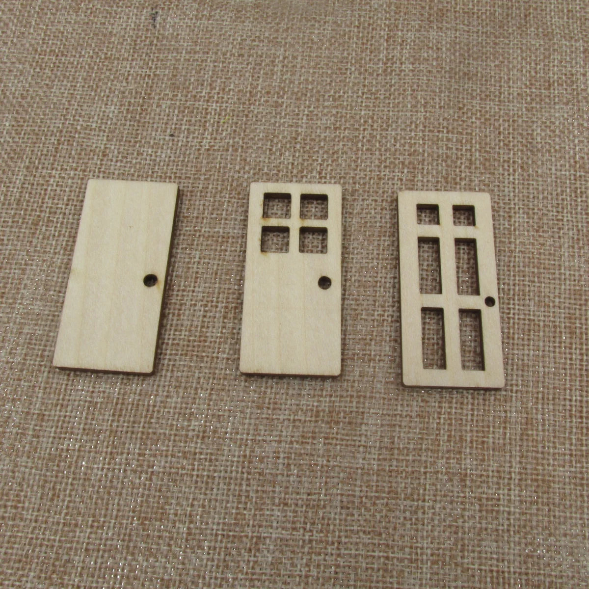 10pc Miniature Wood Fairy Door Mini House Elf Accessories Unfinished Wooden Shape Cutout For Kids Furniture Simulation