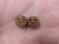 5 Pair Unfinished Woodland Blank Wild Animal Wooden Lion Cabochon Charms Wood Shape Cutouts For DIY Craft  Earring Stud