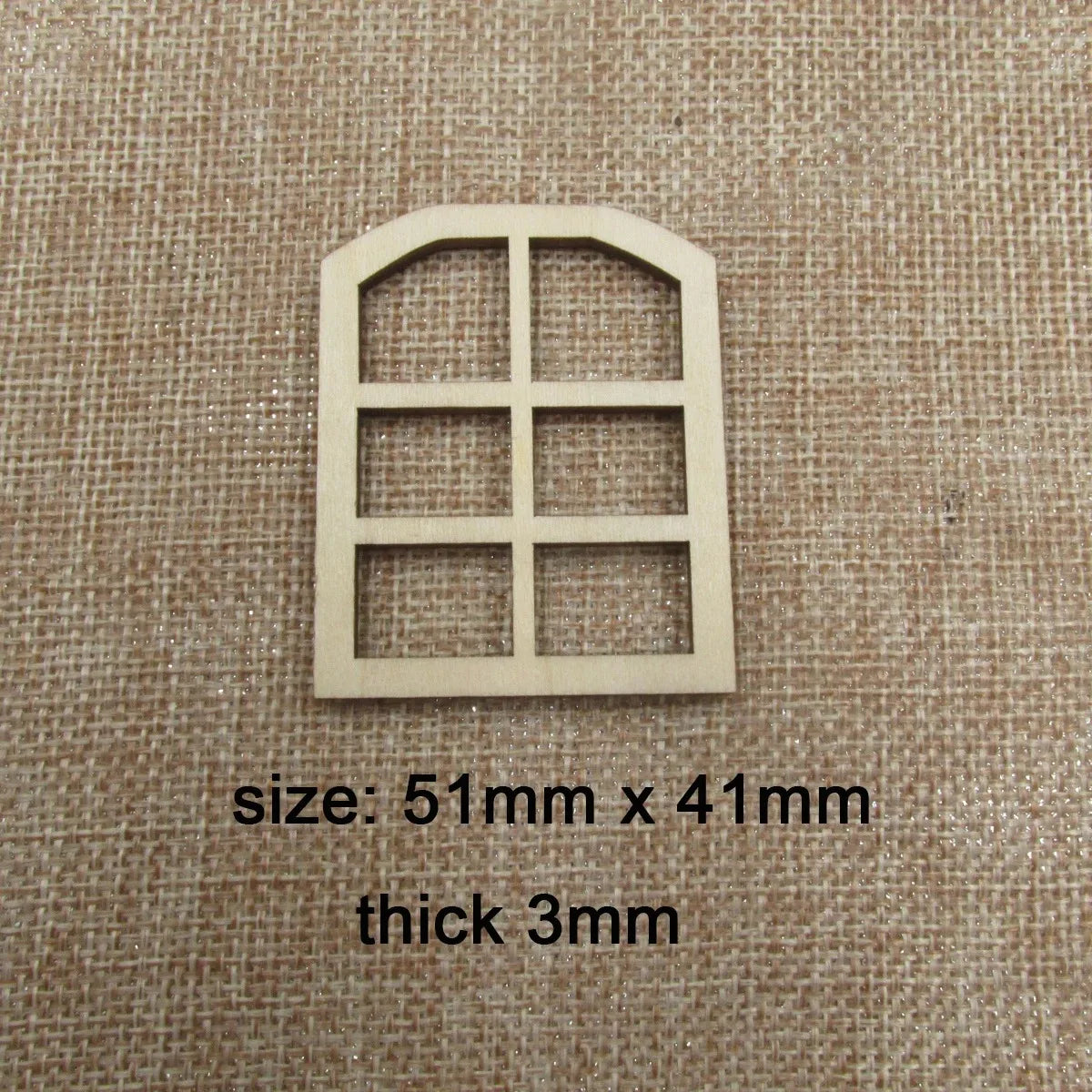 10pcs Unfinished Blank Dollhouse Fairy Window Shape Wooden Windows Cutout Door House Accessories For DIY Craft