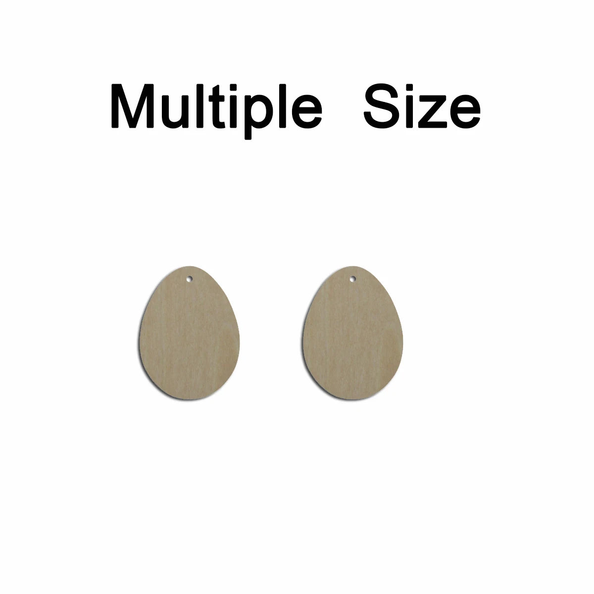 10pcs Multiple Size Unfinished Wooden Blanks Easter Egg Cutout Shape Dangle Earring For Jewelry Supplier