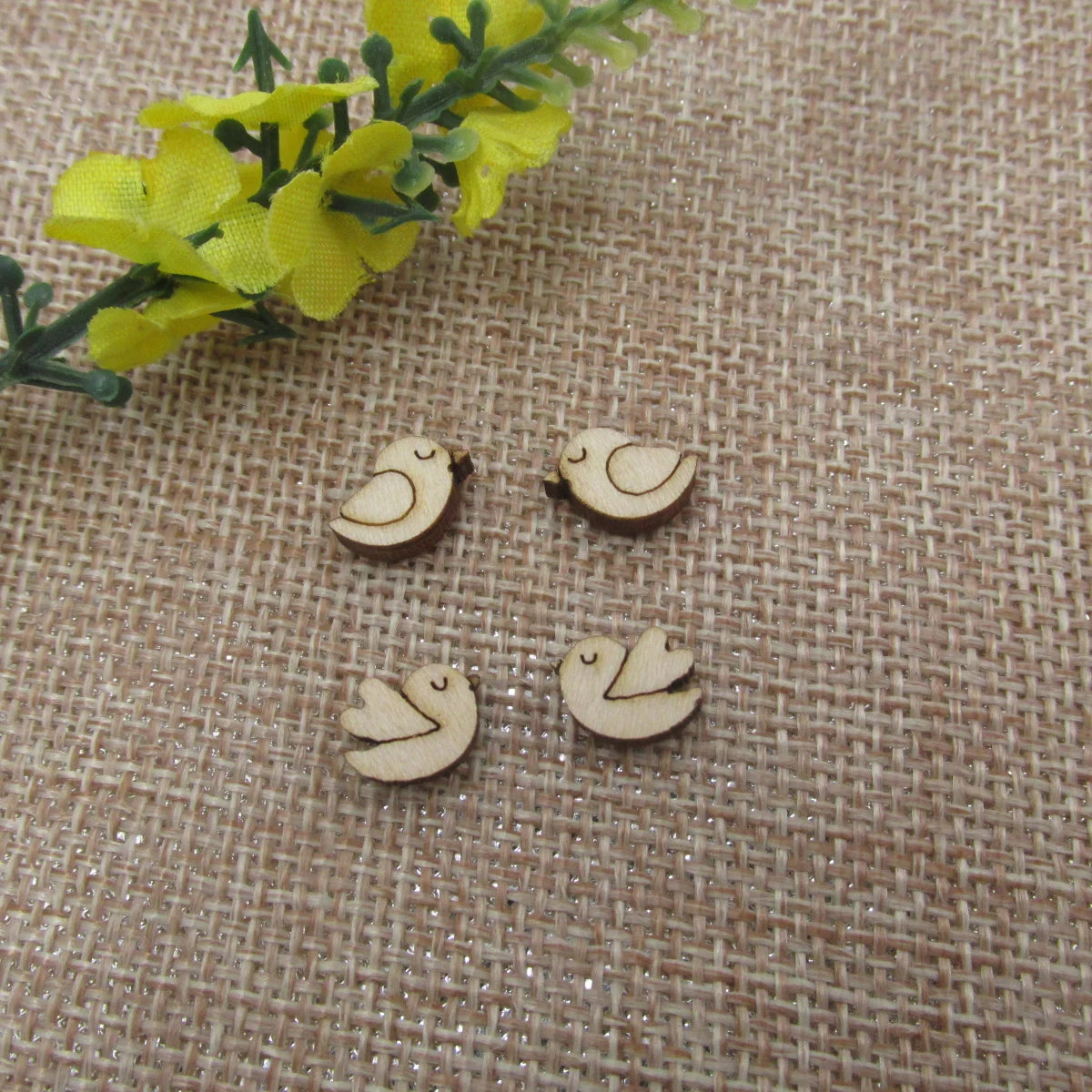 5 Pair Unfinished Blank Wood Cabochon Valentines Day Post Love Birds Ladies Earrings Stud Jewerly Findings Valentine Gifts