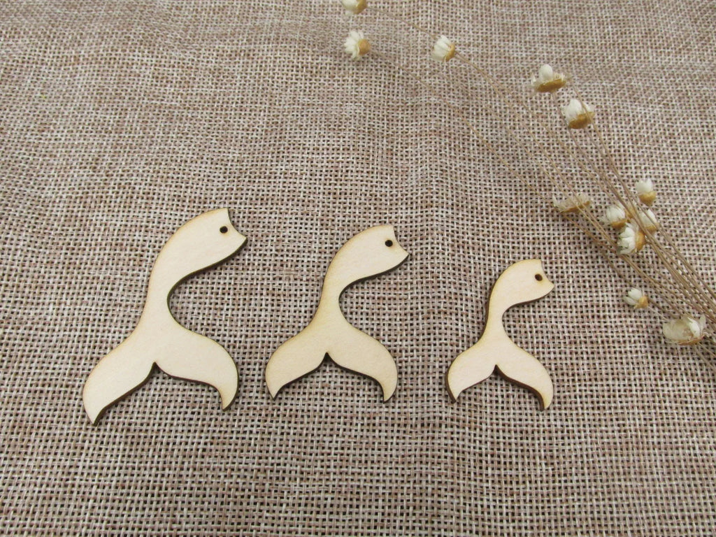 Unfinished Wooden Earrings Pendants Blank Ocean Mermaid and Tail Shape Cutout Jewelry Making DIY Ear ring Findings