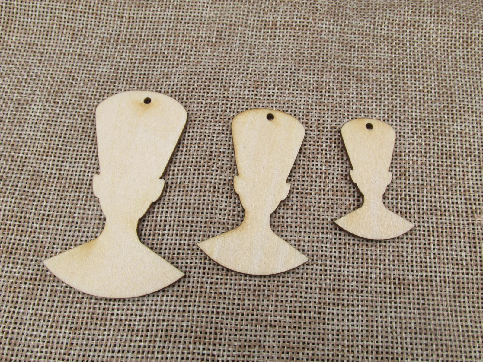 DIY Unfinished Wooden Earrings Blank Pendant African Girl Women Egyptian Queen Head Shapes For Jewelry Findings Components