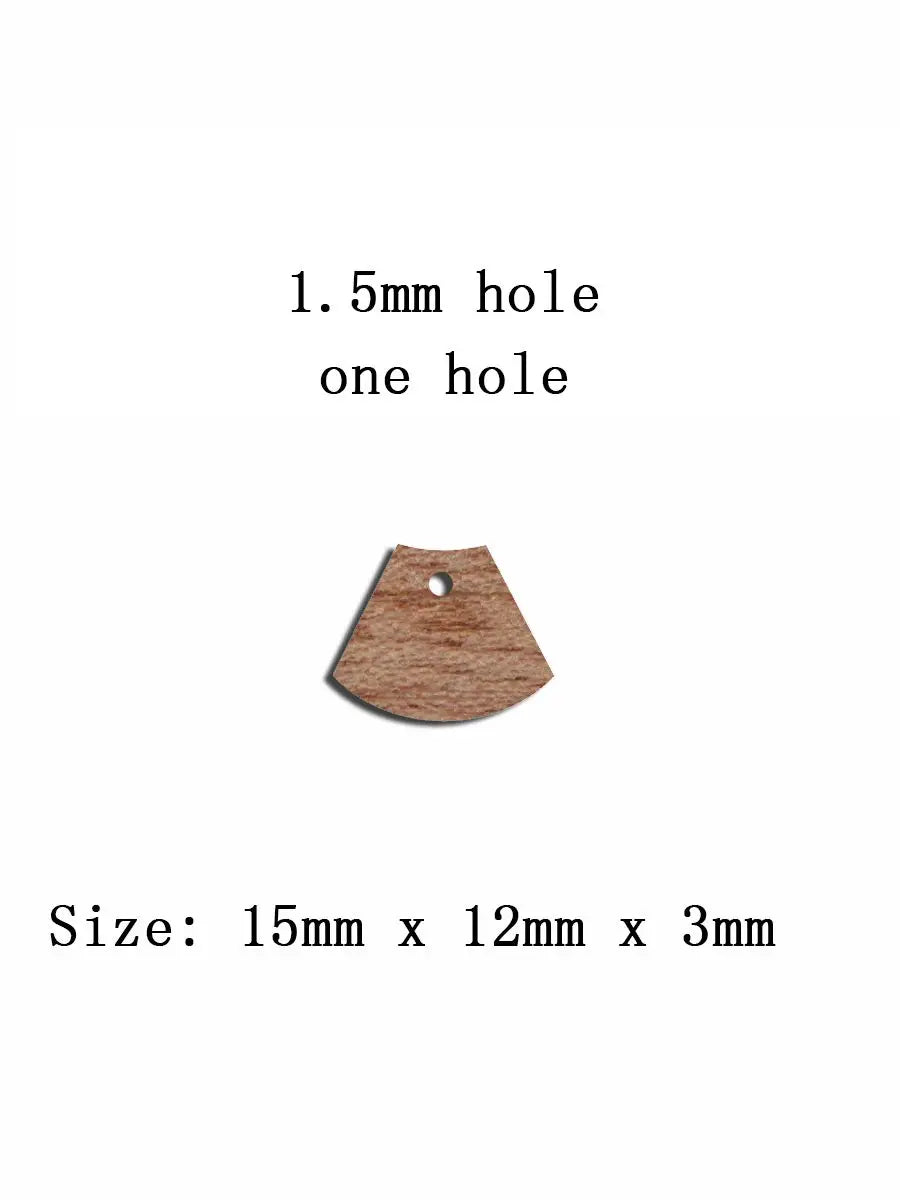 6pcs Unfinished Blank Wooden Trapezoid Earring Stud Fan Charms Connector Pendant for Jewelry Making