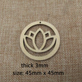 10pcs Unfinished Wood Blanks Flower Lotus Macrame Half Circle Diamond Shape Wooden Macrame For DIY Earrings Findings Jewelry