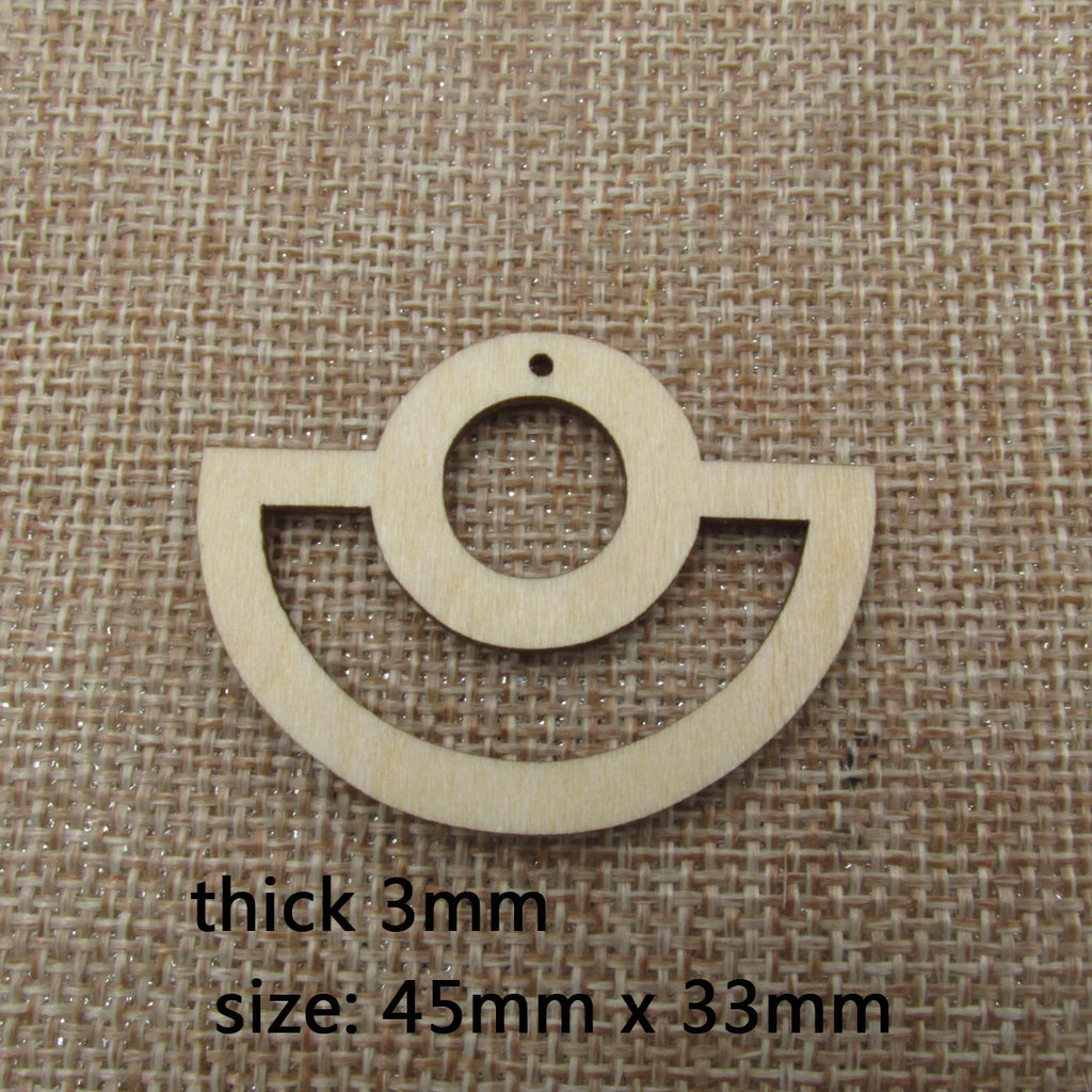 10pcs Unfinished Wooden Blanks Geometric Semi Circle Half Round Wood Macrame For DIY Earrings Findings Jewelry