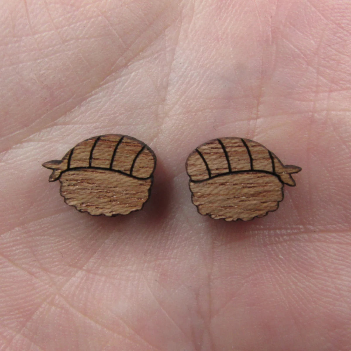 5 Pair Unfinished Blank  Food Wood Cabochon Sushi Wooden Shape Charm Pendant For DIY Jewerly Earring Suppliers