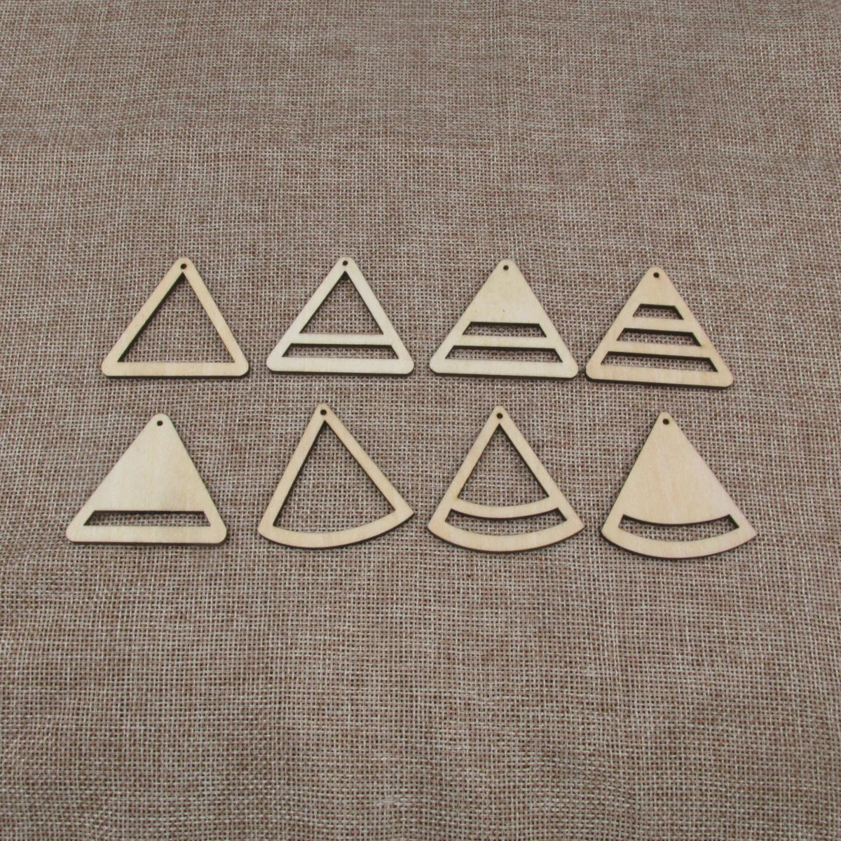 10pcs 1.75 inch Unfinished Wooden Blanks Geometric Triangle Fan Macrame DIY Earrings Parts Findings Accessories Supplies
