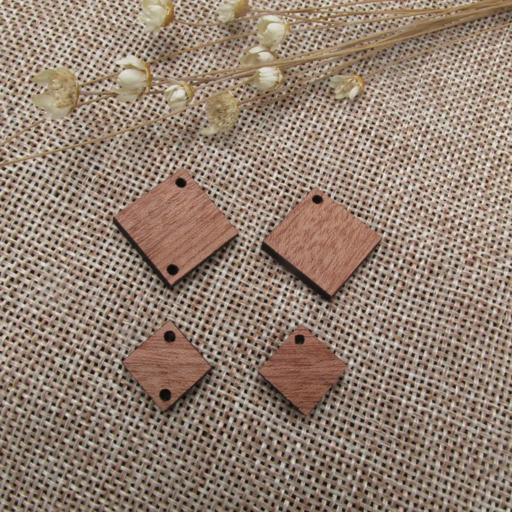 6pcs Unfinished Blank Wooden Diamonds Shape Connector Wood Cutout For Necklace Earring Pendant DIY Making Jewelry