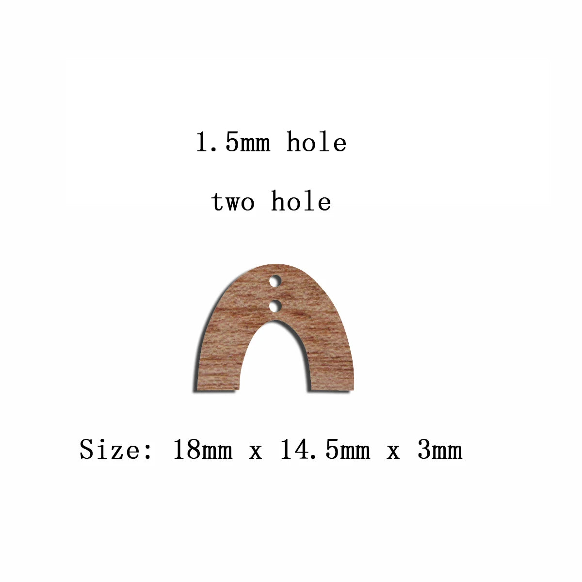 6pcs Unfinished 18mm x 14.5mm Blank Wood U Semi Circle Post Stud Earring Connector Pendant for Jewelry Making