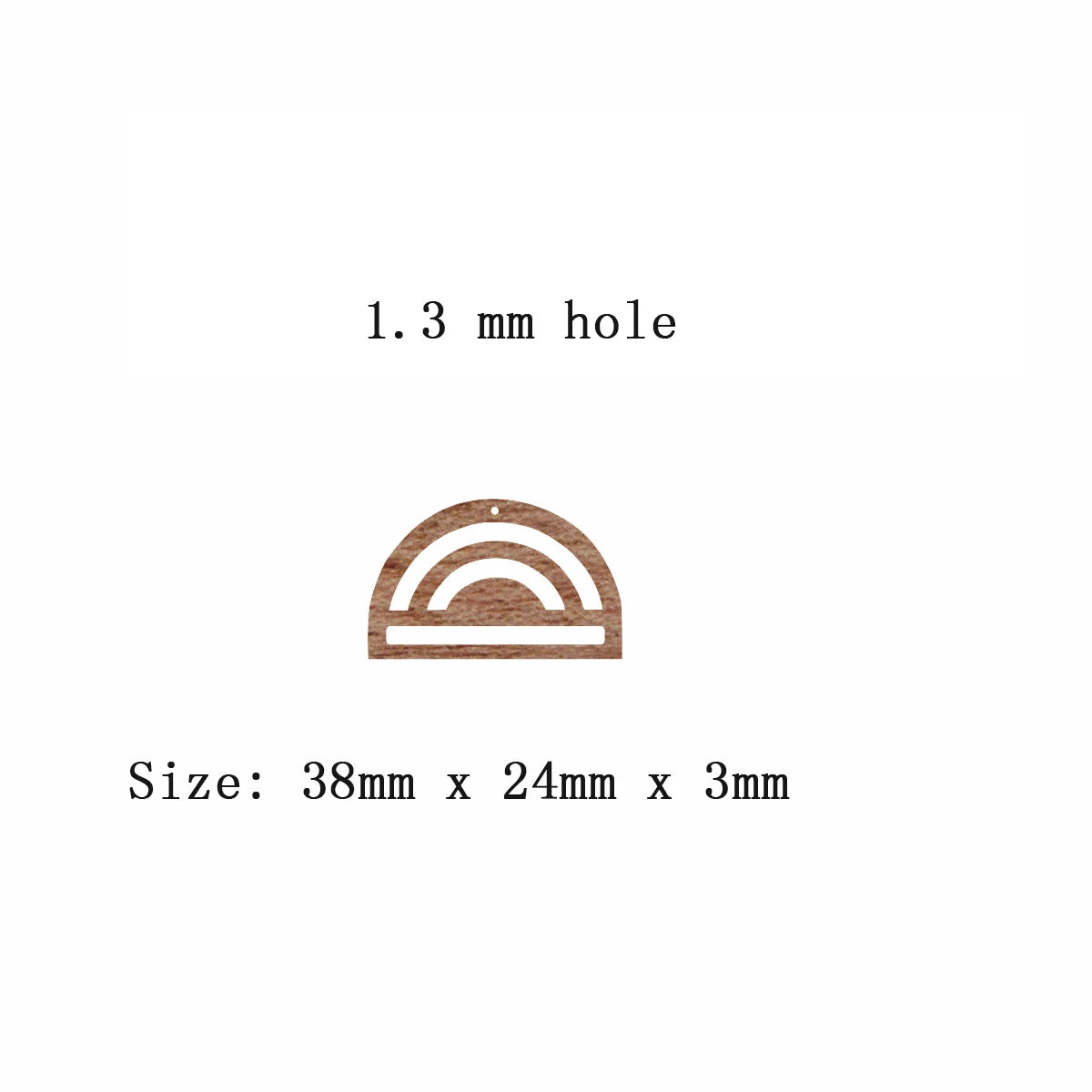 6pcs Unfinished Blank Solid Wooden Rainbow Semicircle Half Circle Diamond Macrame Earring Charms Pendant for Jewelry Making