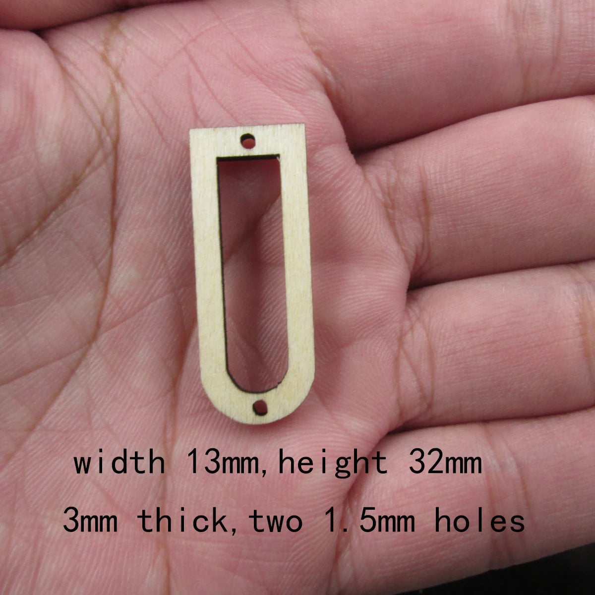 10 Pcs Unfinished Blank Wooden Geometric Rectangle Loop Shape Cutout Plywood Connector Jewelry Finding Supplies For Earrings
