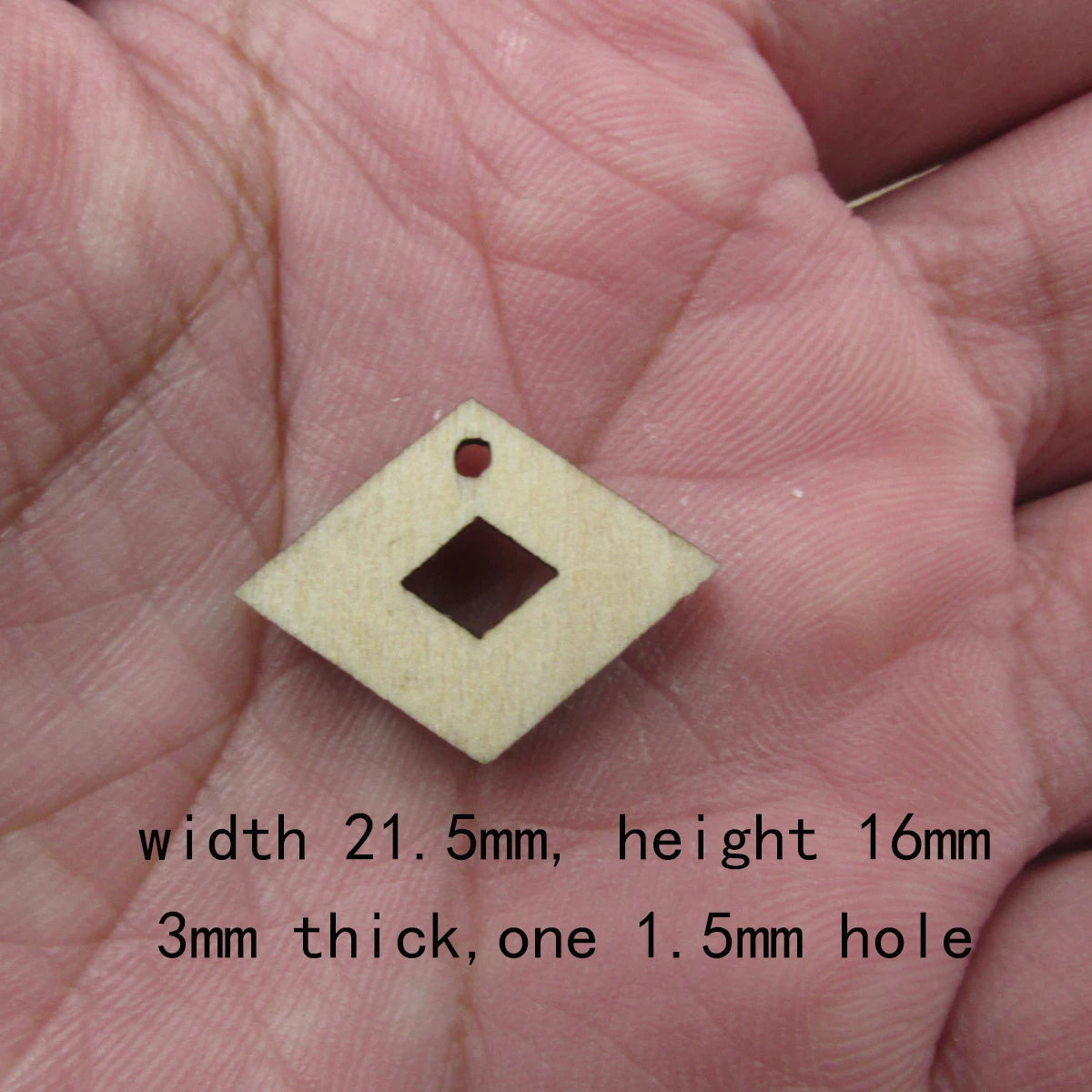 10 Pcs Unfinished Blank Wooden Geometric Diamond Rhombus Shape Cutout Plywood Connector Jewelry Finding Supplies For Earrings