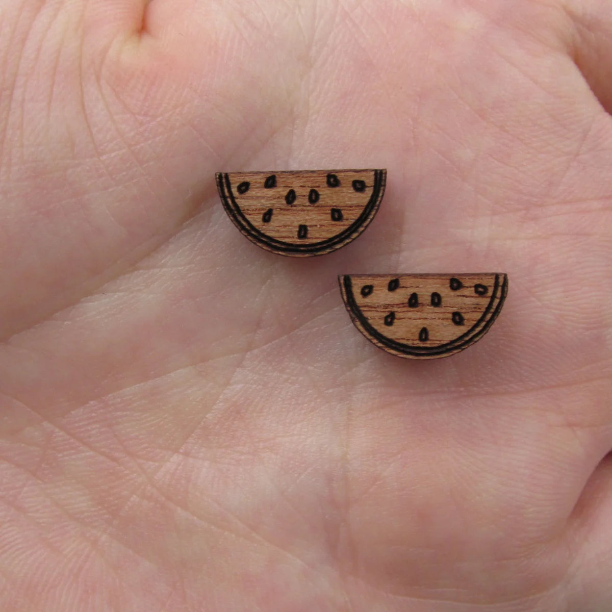 5 Pair Unfinished Blank Foods Wooden Peach Watermelon Orange Cabochon Wood Shape Cutouts For DIY Craft Earring Stud