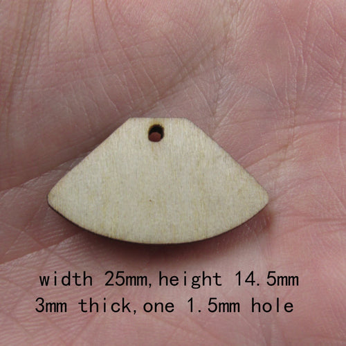 10 Pcs Unfinished Blank Wooden Geometric Rectangle Fan Arch Arc Shape Cutout Plywood Connector Jewelry Finding Supplies