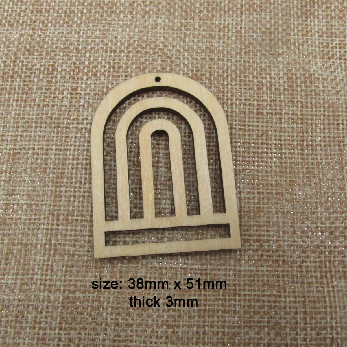 10pcs 1.75 inch Unfinished Wooden Blanks Square Macrame Diamond Rainbow Shape DIY Dangle Earrings Parts Supplies