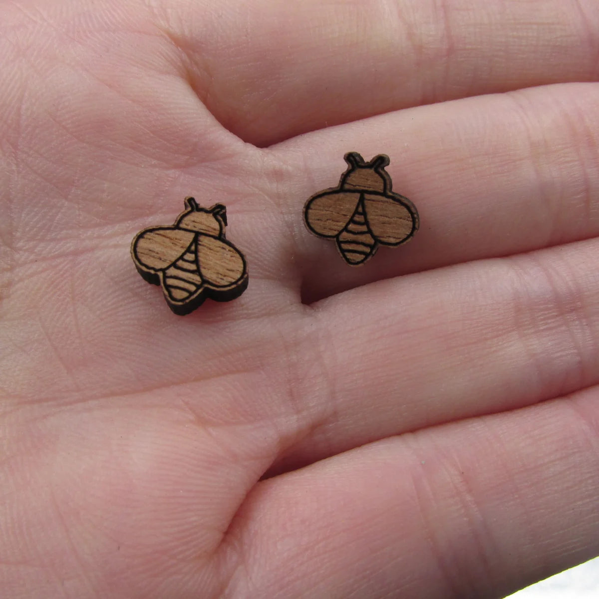 5 Pair Unfinished Blank Wooden Insect Bug Bee Cabochon Charm Wood Shape Cutouts For DIY Craft  Earring
