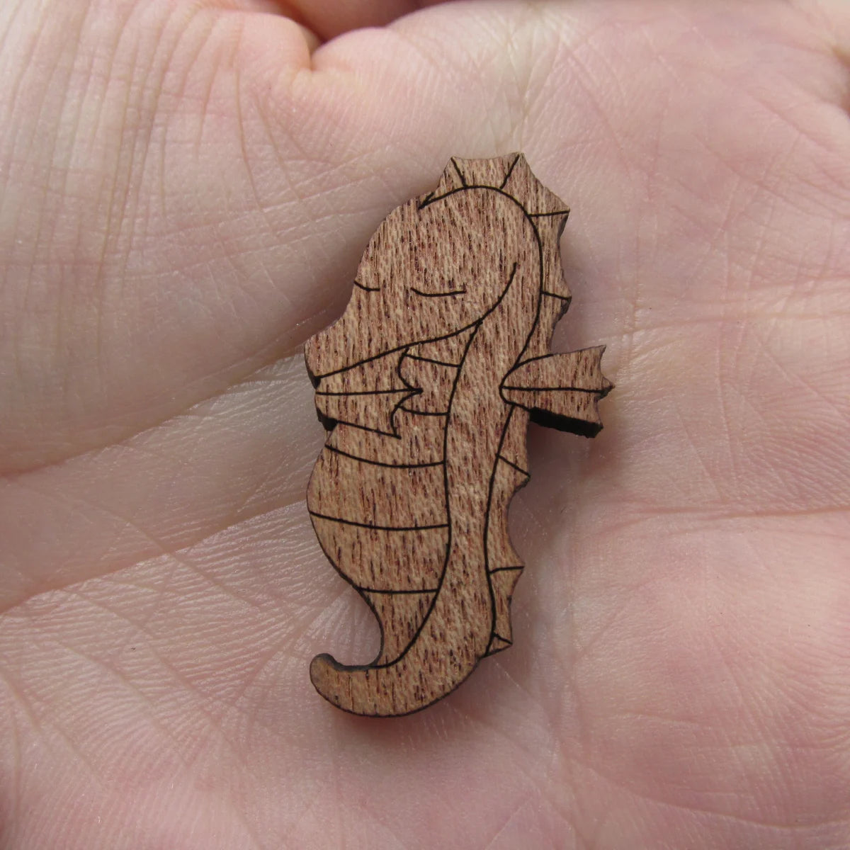 3 Pair Unfinished Ocean Animal Wooden Sea Horse Shape Cutout For Brooches Pin Magnet Pendant Jewerly Diy Making