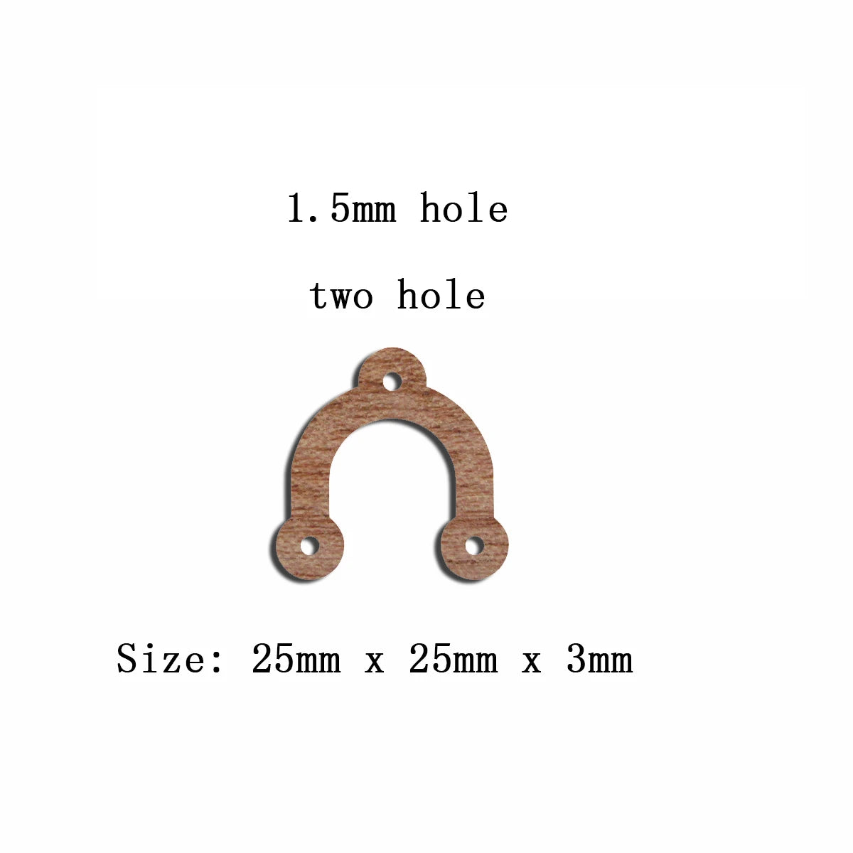6pcs Unfinished Blank Wooden Three Hole Half Circle Arch Earring Connector Pendant for Women Female Jewelry Making DIY Crafting