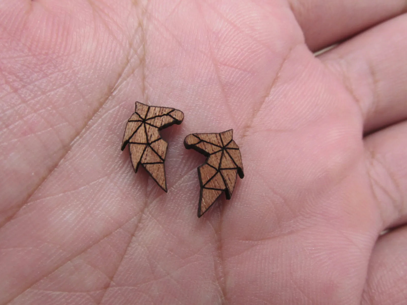 5 Pair Unfinished Wooden Cabochon Blank Animal Horse Charms Jewerly Accessory For DIY Handmade Earring Stud Pin