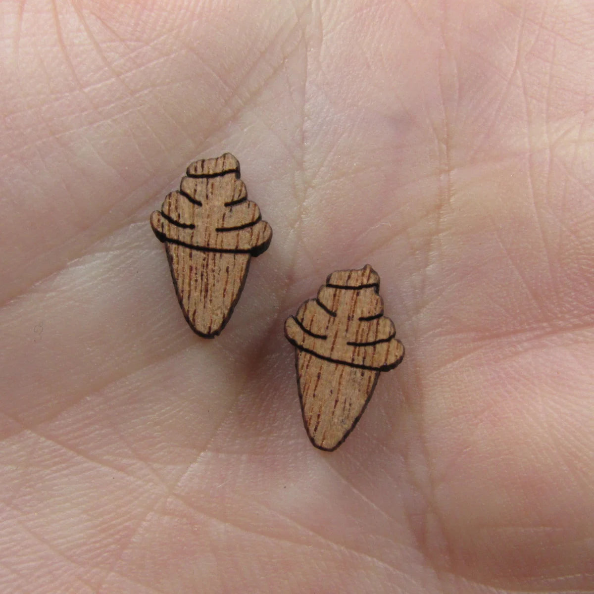 5 Pair Unfinished Blank Summer Beach Ice Cream Heart Wooden Cutout Shapes For DIY Stud Earrings Supplies