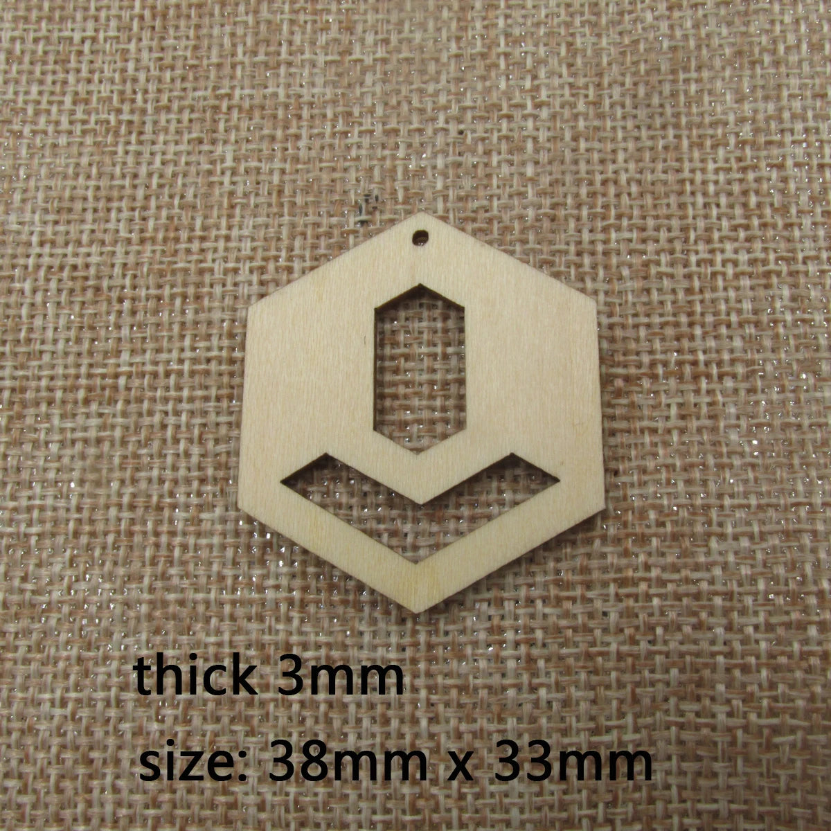 10pcs Unfinished Wooden Blanks Geometric Hexagon Shape Cutouts Frame Wood Macrame For DIY  Findings Jewelry Supplies
