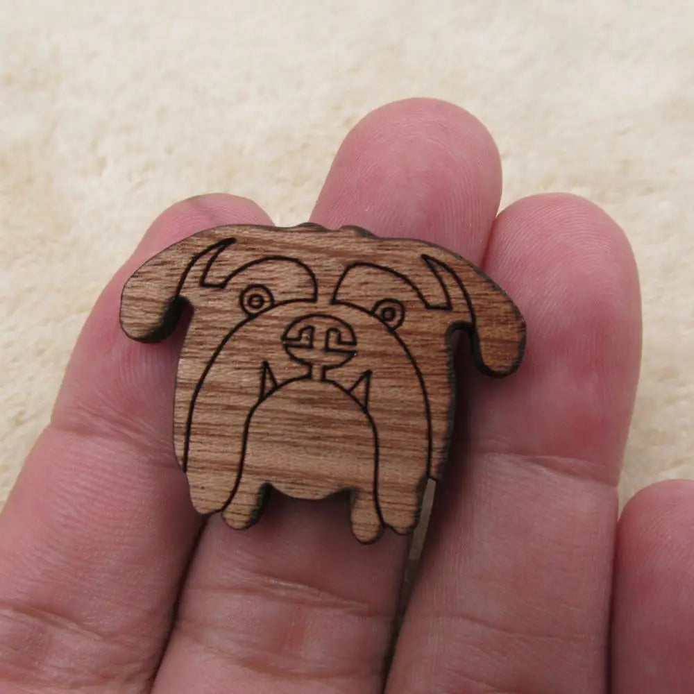 Unfinished Wood Accessory Geometric Animal Dog Shape Engraved Wooden Charms For DIY Jewerly Making