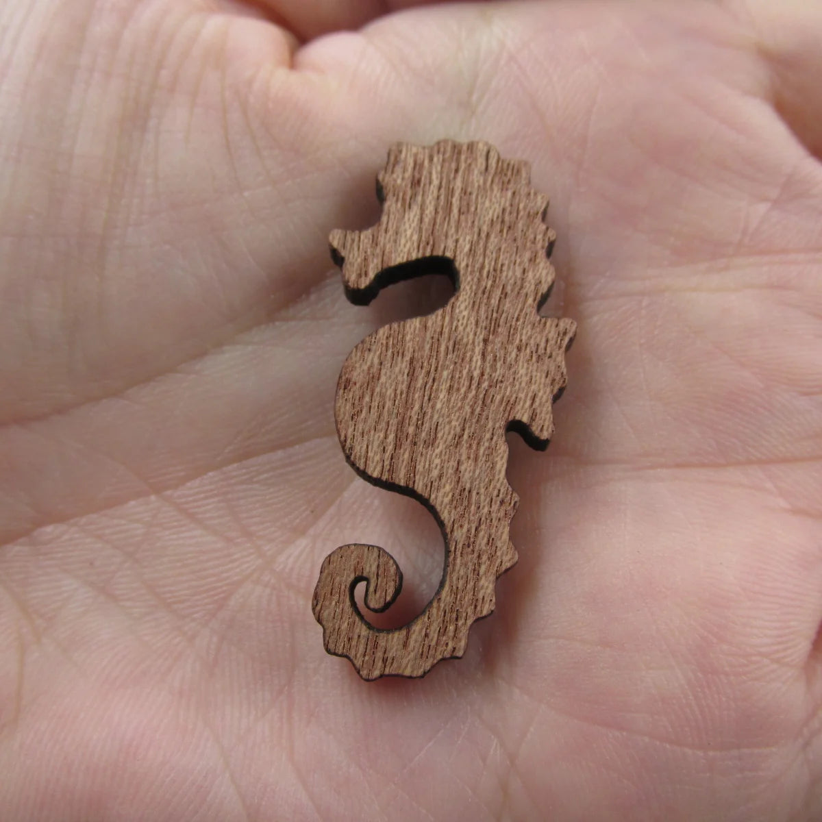 3 Pair Unfinished Ocean Animal Wooden Sea Horse Shape Cutout For Brooches Pin Magnet Pendant Jewerly Diy Making