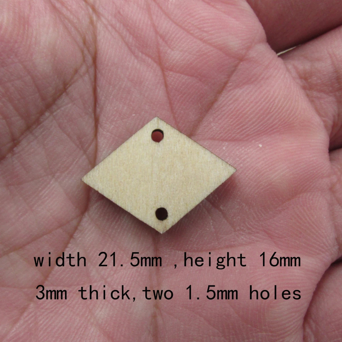 10 Pcs Unfinished Blank Wooden Geometric Diamond Rhombus Shape Cutout Plywood Connector Jewelry Finding Supplies For Earrings