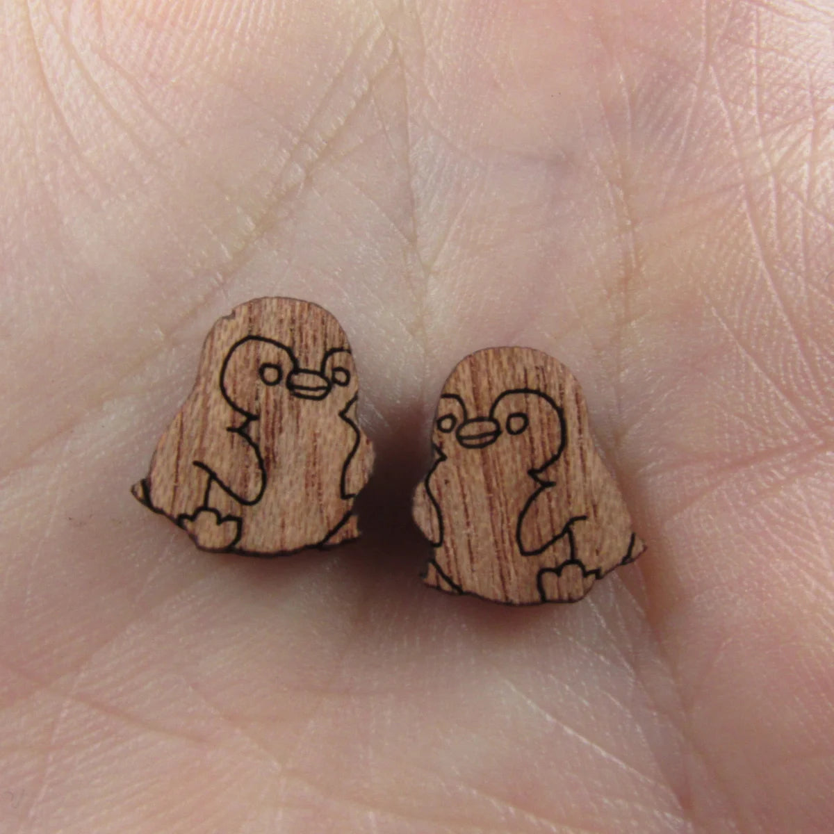 5 Pair Unfinished Blank Birds Wooden Penguin Cabochon Charms Wood Shape Cutouts For DIY Craft  Earring Stud