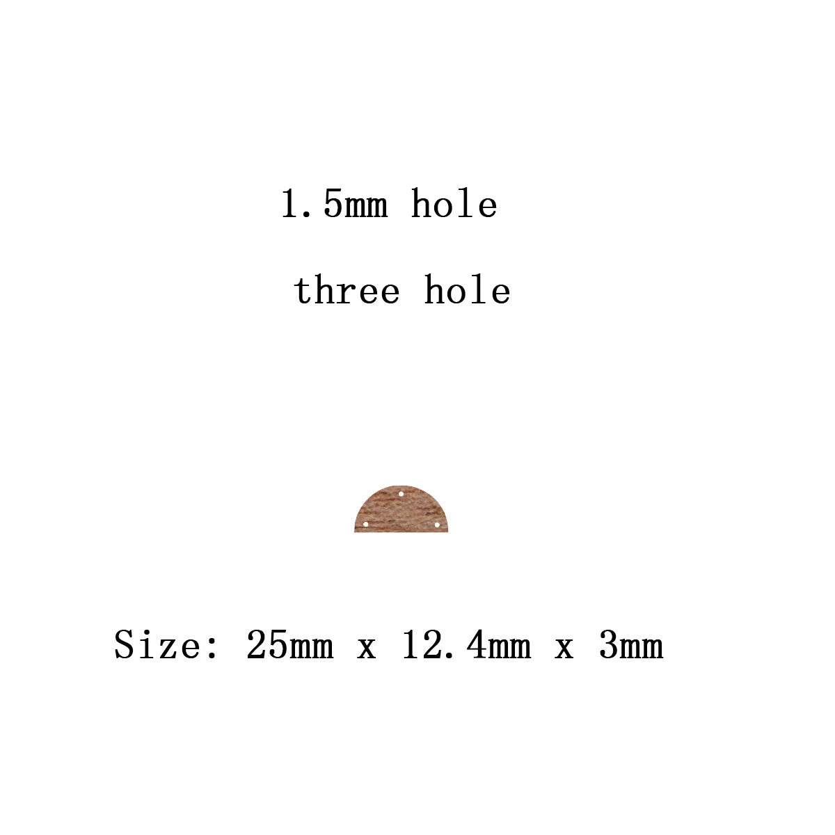6pcs Unfinished Blank Wooden Geometric Half Circle Smicircle Three Holes Earring Connector Pendant for Jewelry Making