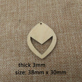 10pcs Unfinished Wood Teardrop Macrames Double Point Diamond Shape Cutout Wooden Macrame For DIY Earrings Findings Jewelry
