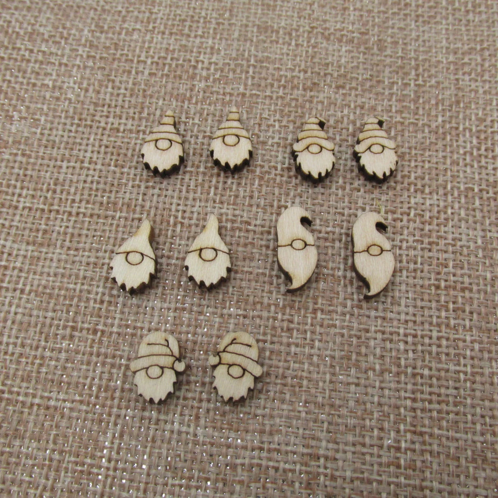 5 Pair Unfinished Blank Wooden Spring Gnome Cabochon Easter Post Wood Earrings Stud Handmade Jewelry Gift