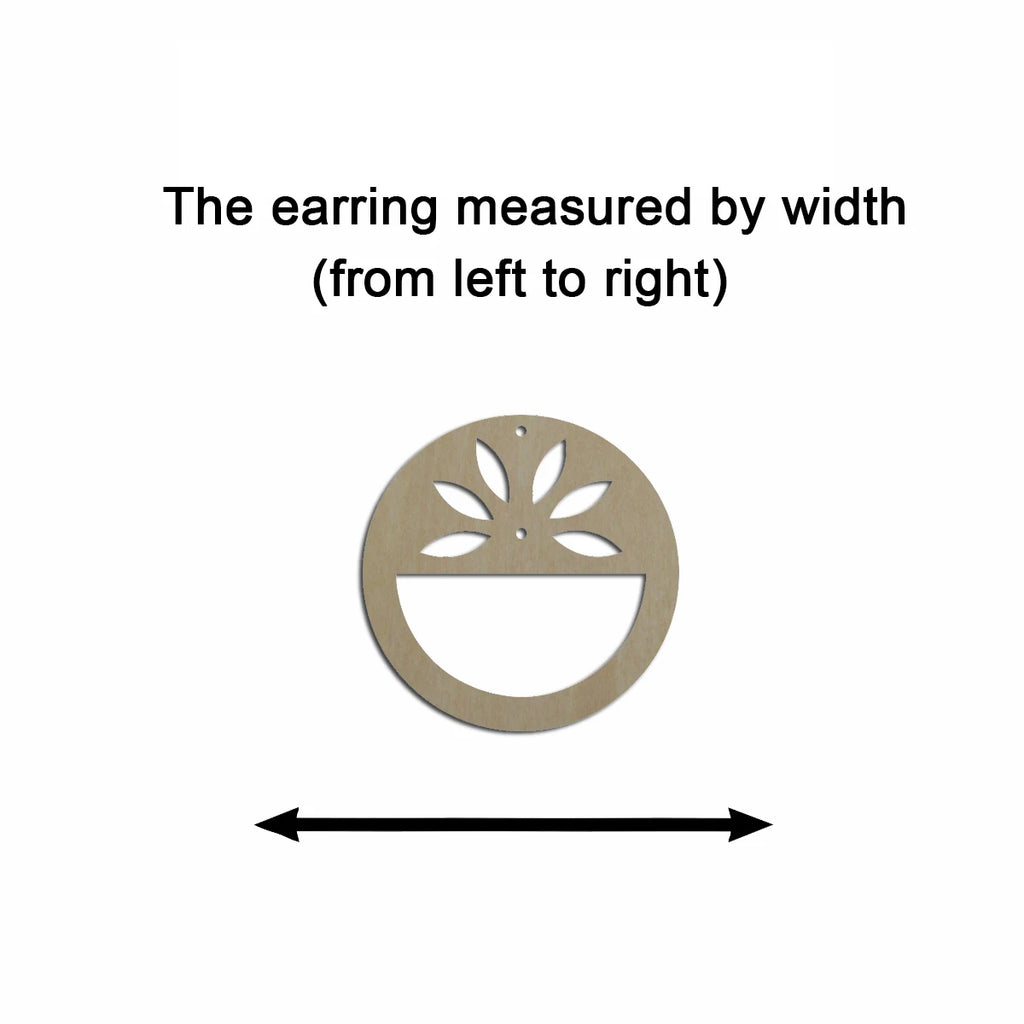 10pcs Unfinished Wood Blank Geometric Lotus Circle Shape Macrame Earring Part Findings Wholesale For DIY Jewelry Making