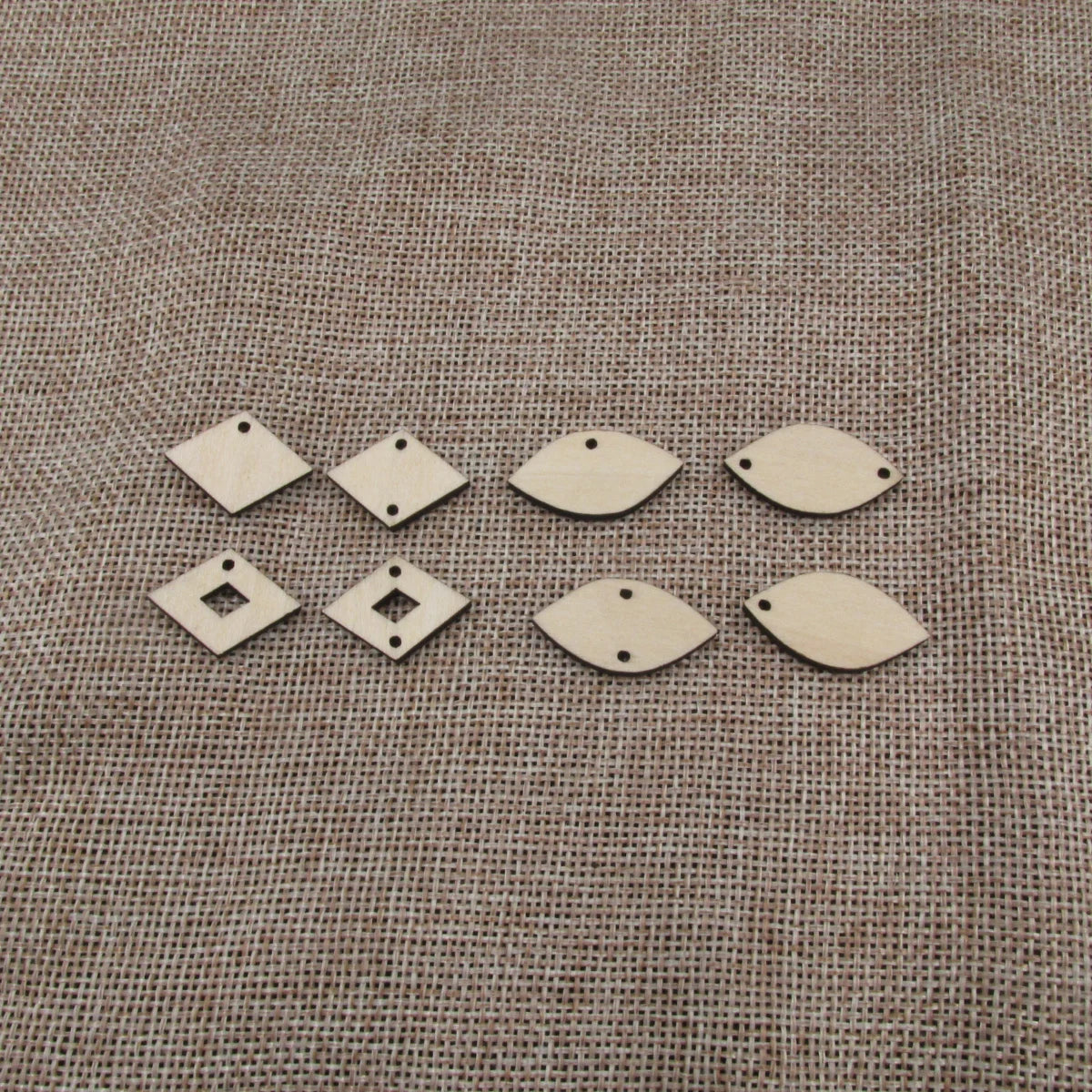 10 Pcs Unfinished Blank Wooden Geometric Diamond Rhombus Shape Cutout Plywood Connector Jewelry Finding Supplies For Earrings