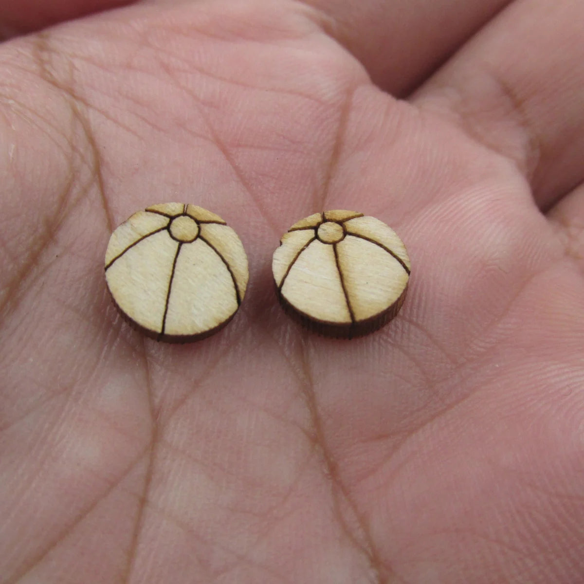 5Pair Unfinished Blank Wood Summer Sun Hat Umbrella Boho Rainbow Beach Ball Cabochon Glasses Pinwheel Post  Earrings Stud