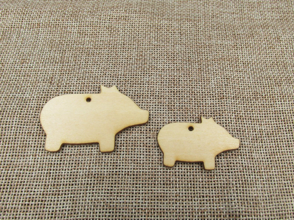 Unfinished Laser Cut Wooden Earrings Blank Pendant Wood Home Animals Pig Shapes For DIY Jewelry Project Making
