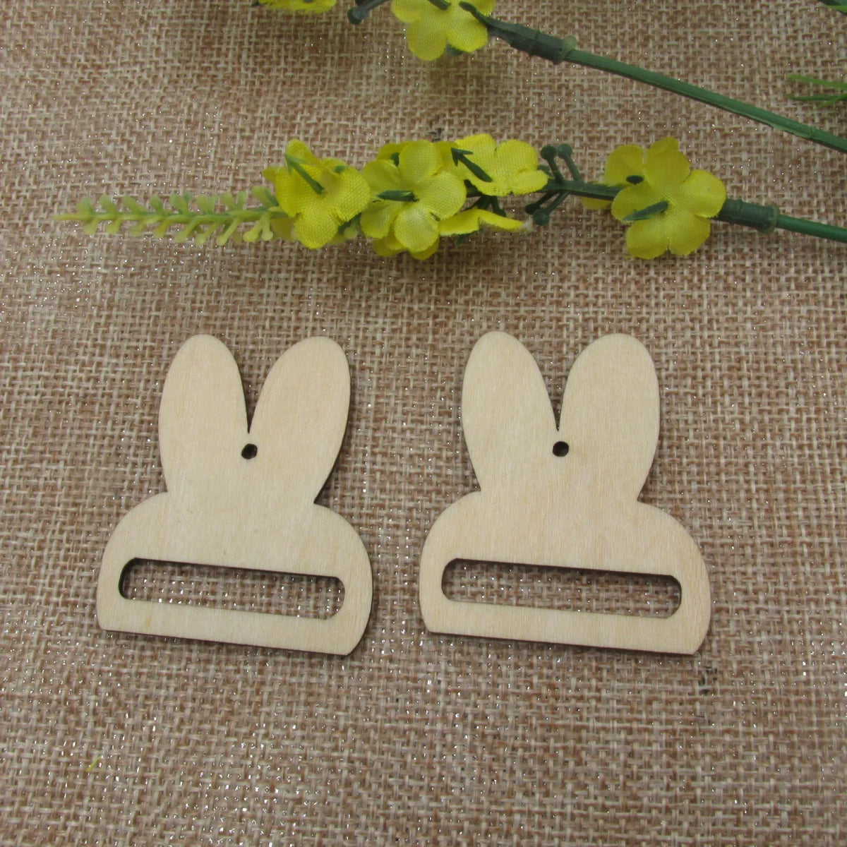 10pcs Unfinished Wood Blanks Animal Bunny Rabbit Head  Macrame For DIY Earrings Wood Findings Jewelry