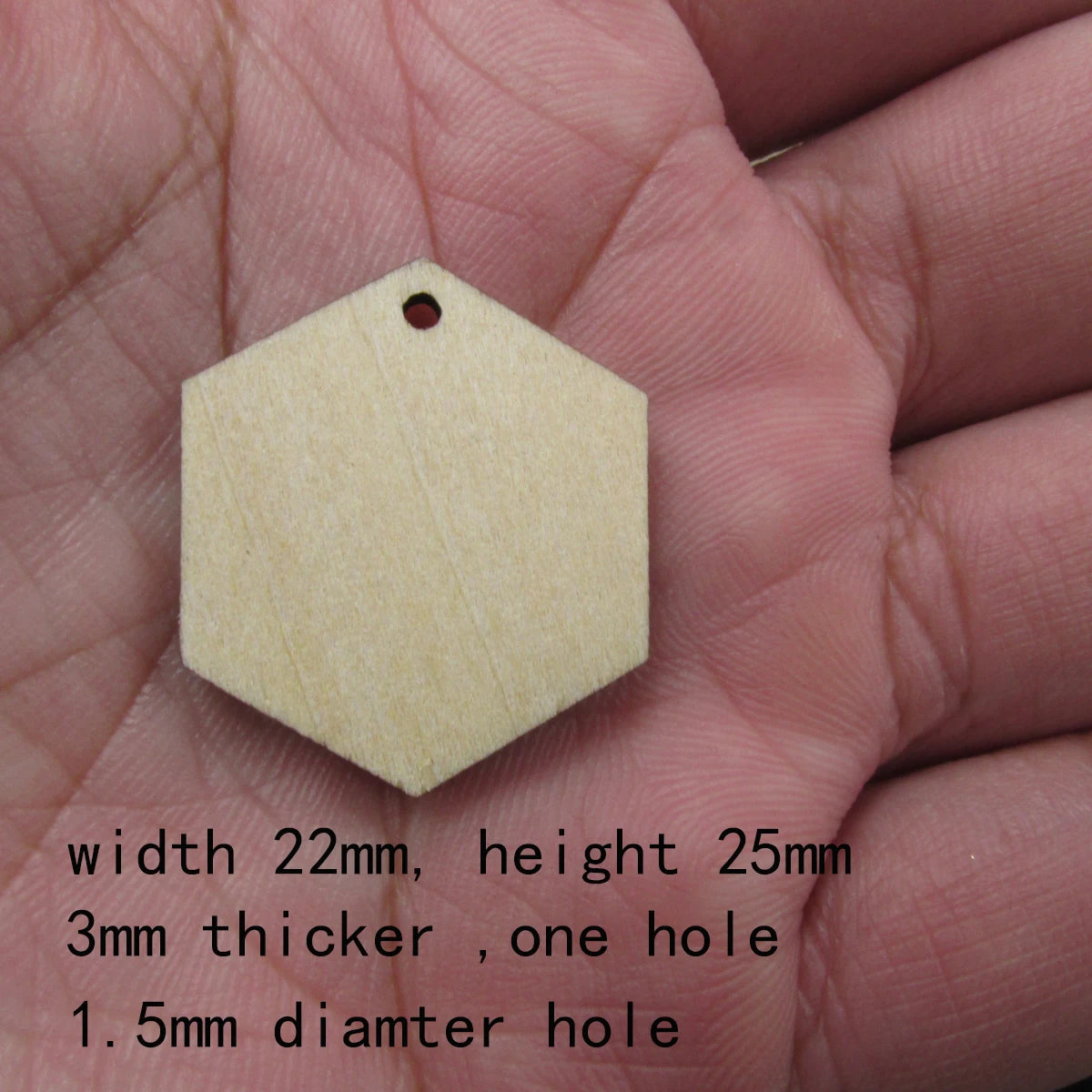 10 Pcs Unfinished Blank Wooden Geometric Hexagon Shape Cutout Plywood Connector Jewelry Finding Supplies For Earrings