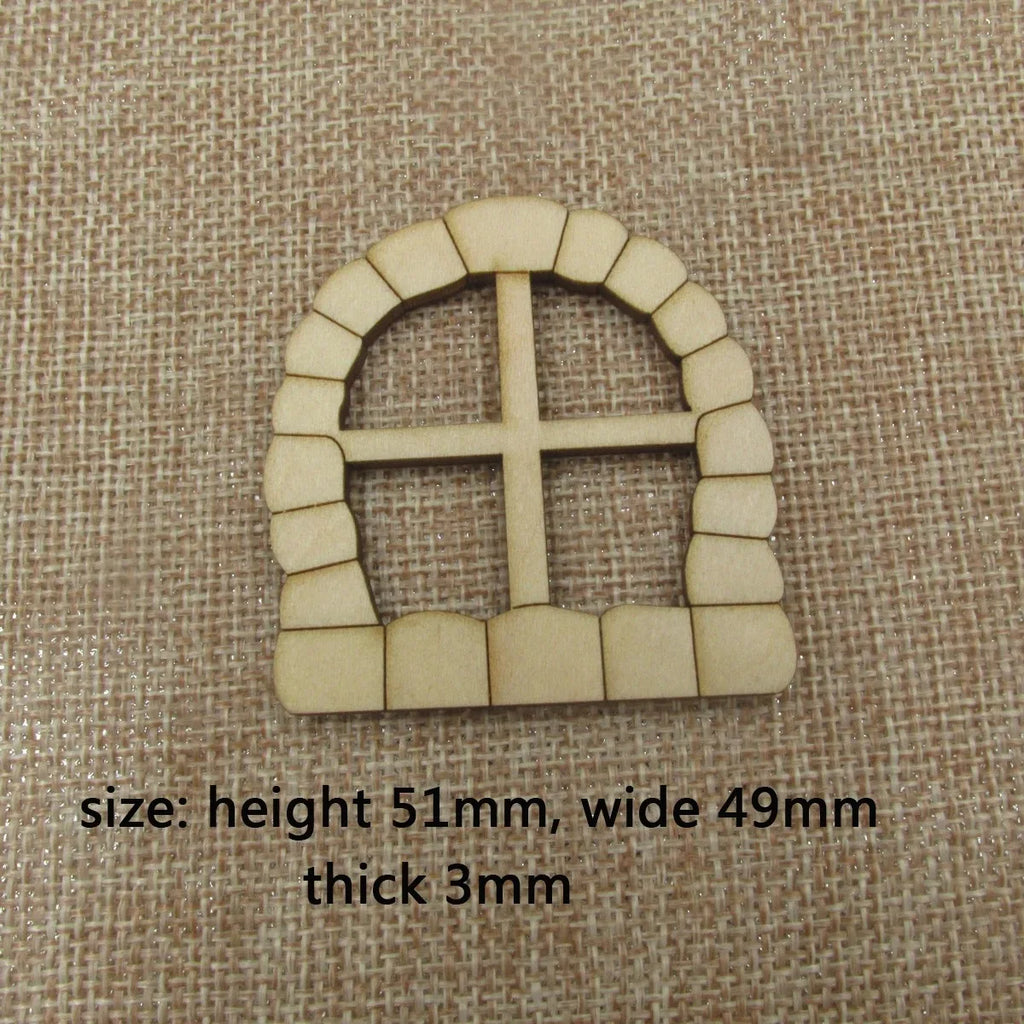 10pcs Miniature Fairy Home Window Unfinished Blank Window Cutout for Tree Decor, Garden Sculpture Art Decoration, Cheap Yard, 10Pcs