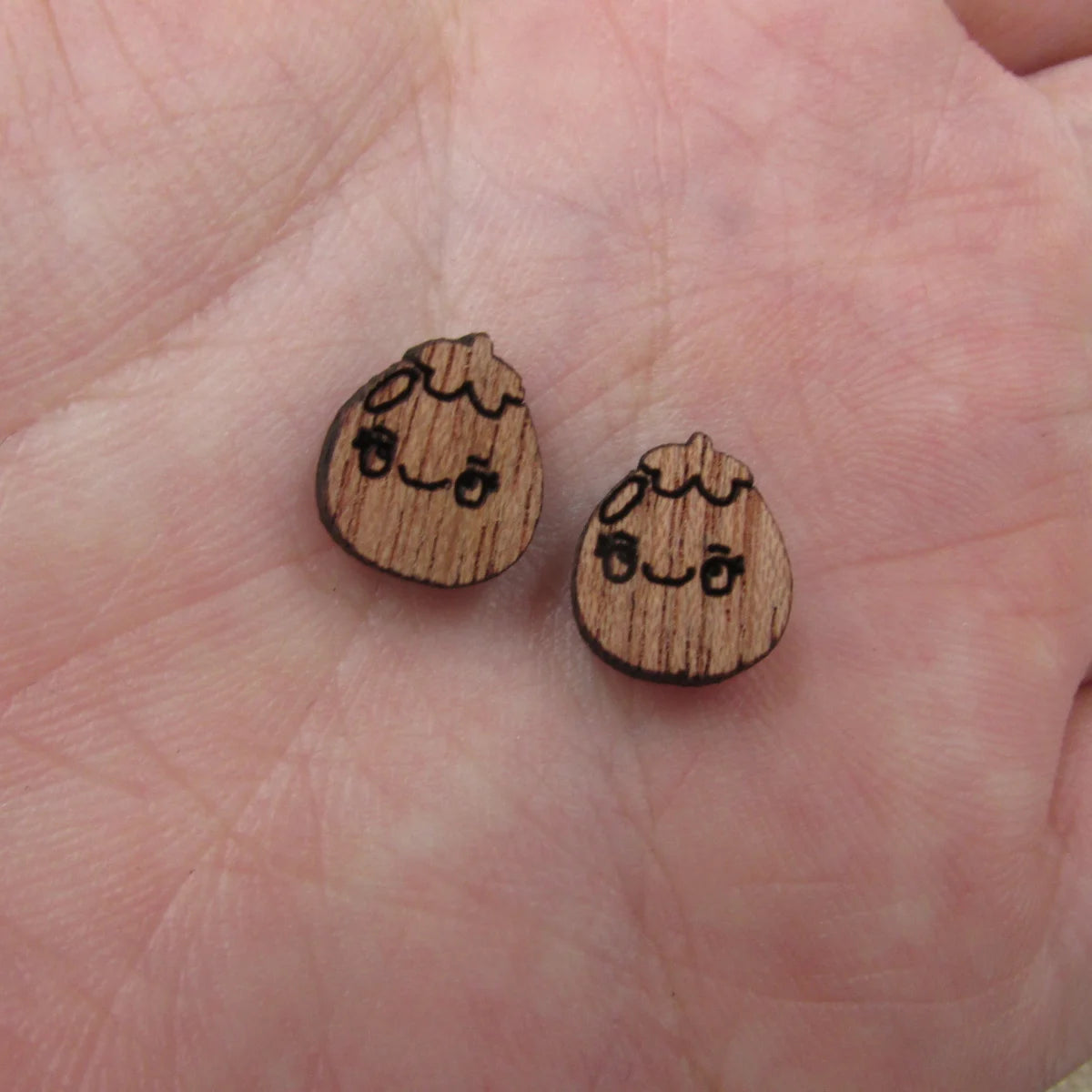 5 Pair Unfinished Blank Wooden Cabochon Wood Eggplant Chili Hot Pepper Pease Shape Cutouts For DIY Craft Earring Stud