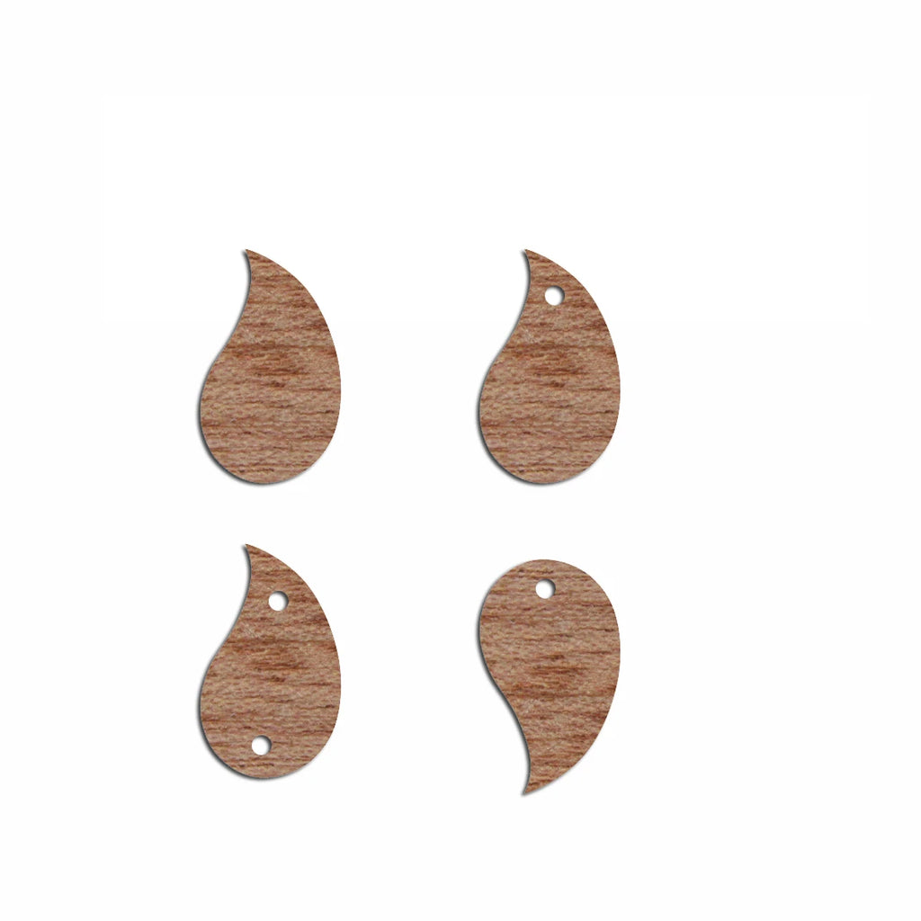 6pcs Unfinished Blank Wooden Teardrop Pendant Drop Stud Earring Connector for Women Female Jewelry Making DIY Crafting