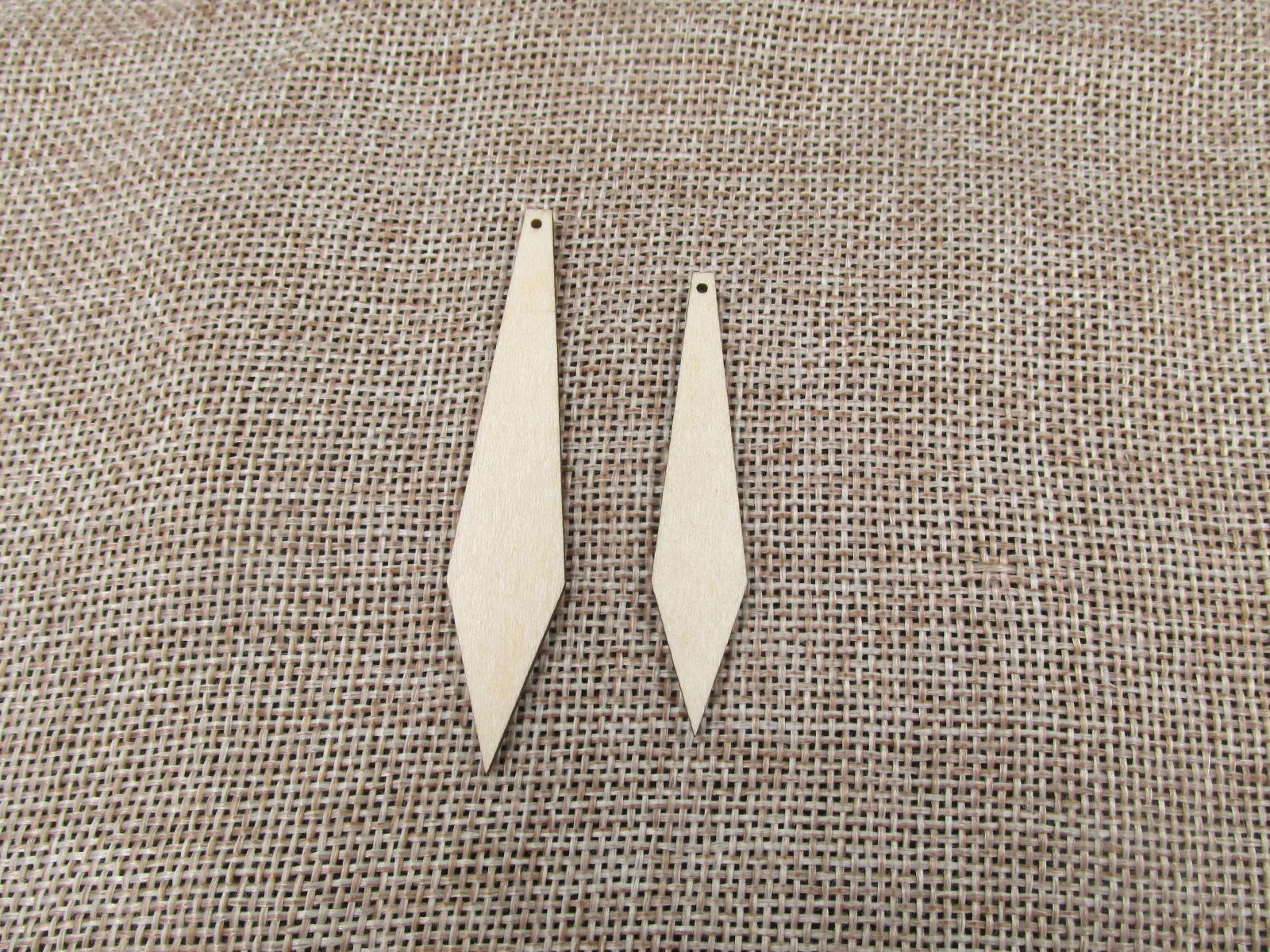 Unfinished Wood Blank Tiny Geometric Long Length Shape Earring Pendant Jewelry Finding For DIY Project Making Kit