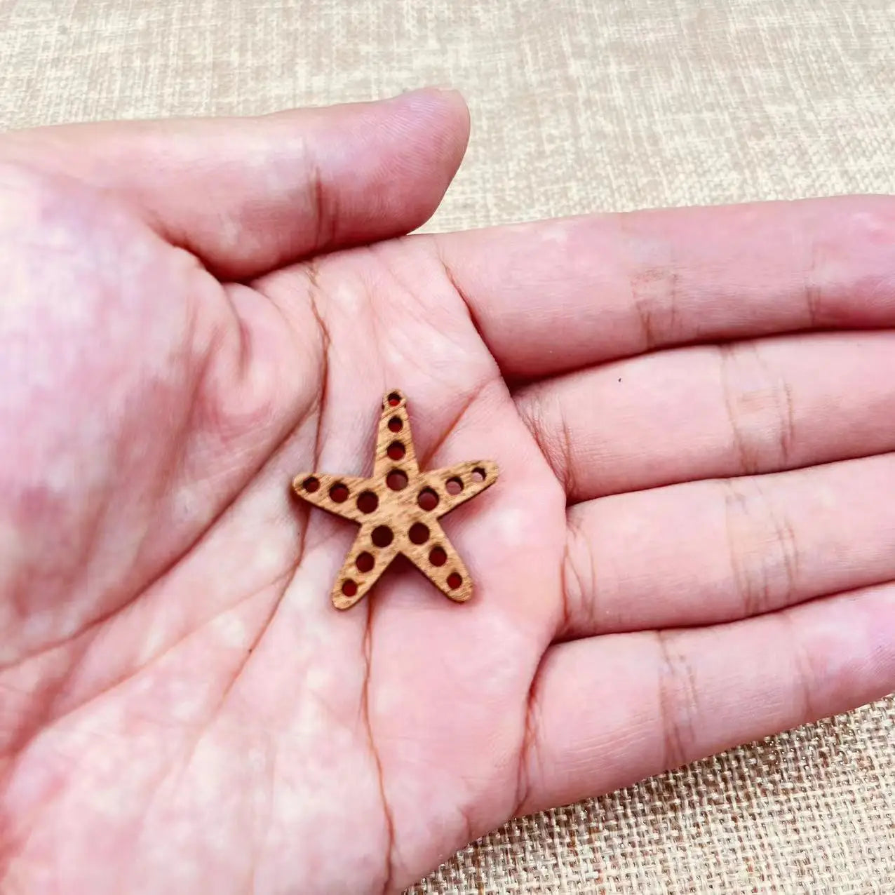 6pcs Unfinished Wood Sea Animal Ocean Starfish Charms Star Fish Earring Pendants For Jewelry Making DIY Handmade Crafte
